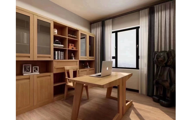 水曲柳实木书房系列：于木纹间造一方静心治学天地